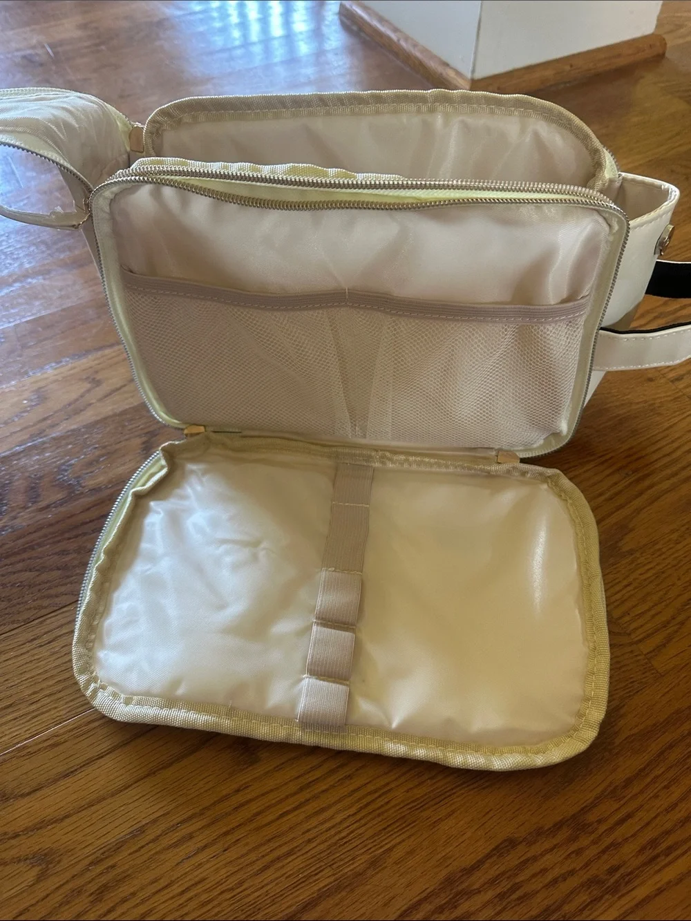 Beige Women's Crossbody Organizer Bag